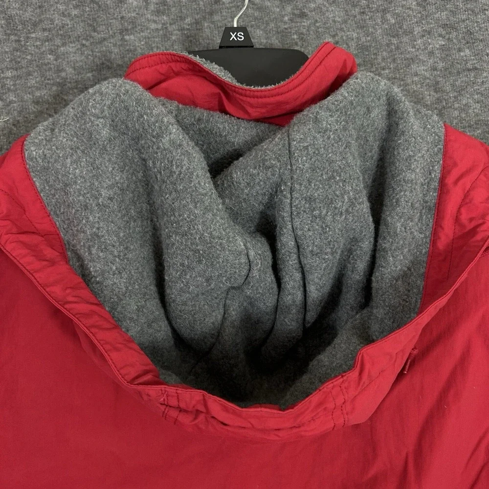 VTG Eddie Bauer‎ Jacket Mens Medium Red Fleece Lined Gorpcore Pocket Hooded 90s
